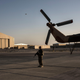 A member of the United States Air Force keeps watch over the runway on September 9, 2017, at Kandahar Air Field in Kandahar, Afghanistan.